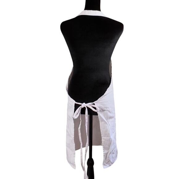 Best Value Textiles All Purpose Kitchen Bib Apron Pen or Tool Pocket Solid White - Picture 4 of 11